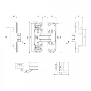E30200.85.06 (никель) петля ECLIPSE 2.2 (4 накладки в комплекте)