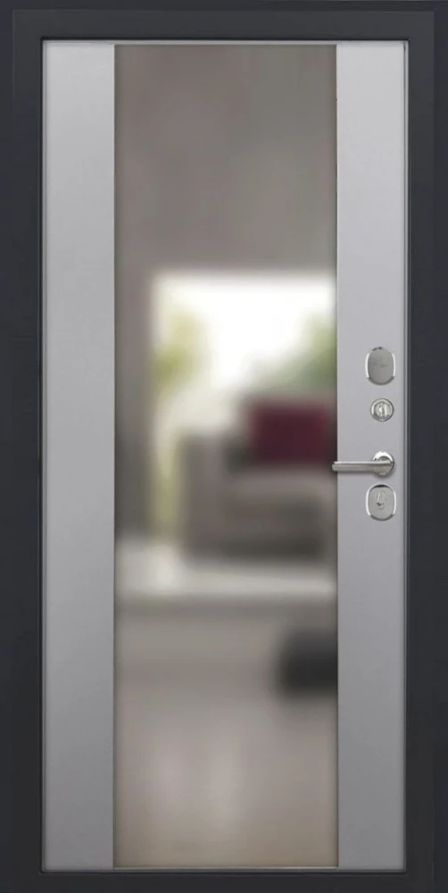 Входная дверь ДвериПРО Берген Алиса (16мм, ПВХ софт грей, зеркало) DPRO197904 внутренняя сторона