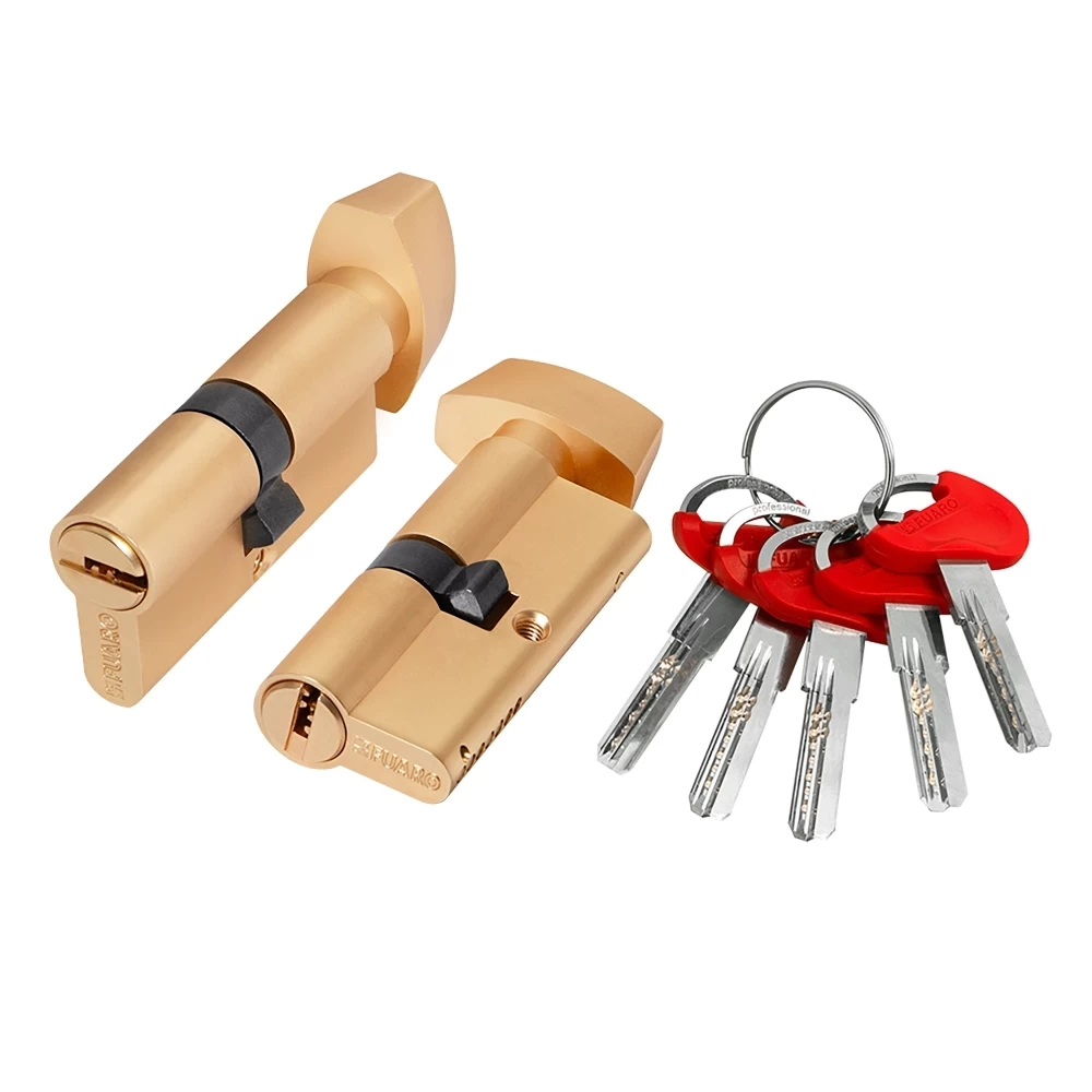 Фото Цилиндровый механизм (D-PRO502/60) D-PRO5002KnobRL60(25+10+25) SSG-39 сатинированное золото 5Key