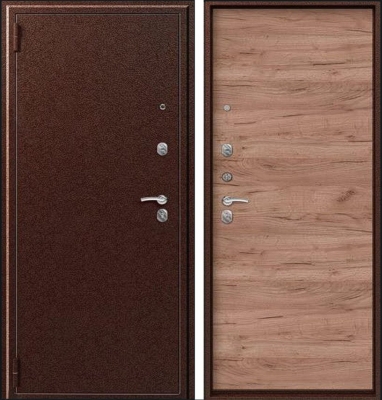 Дверь O-11 медь антик - дуб табак